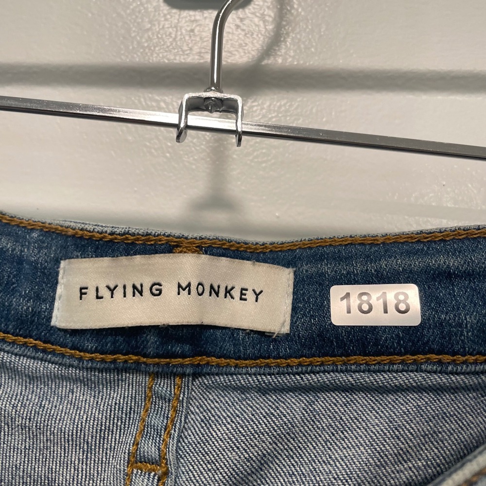 Flying Monkey Distressed Denim Shorts - Blue - Picture 2 of 5